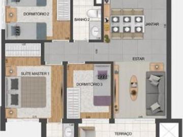 Apartamento para venda com 80 m² quadrados com 3 quartos em Vila Santa Catarina