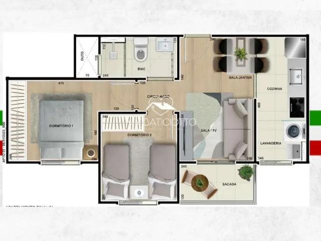 Apartamento para Venda em Mandaguaçu/PR Gleba Ribeirão Chapecó 2 Quartos