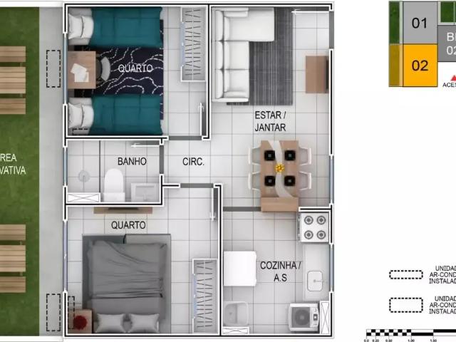 Apartamento para Venda em Maracanaú/CE Pajuçara 2 Quartos