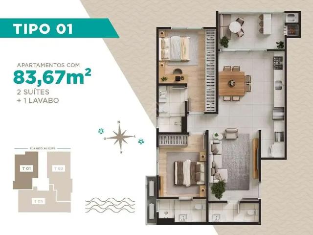 Apartamento para Venda em Navegantes/SC Centro 2 Quartos
