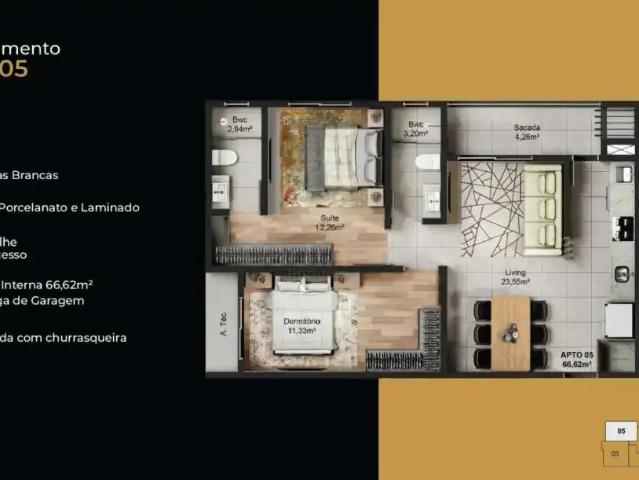 Apartamento para Venda em Navegantes/SC Gravata 2 Quartos