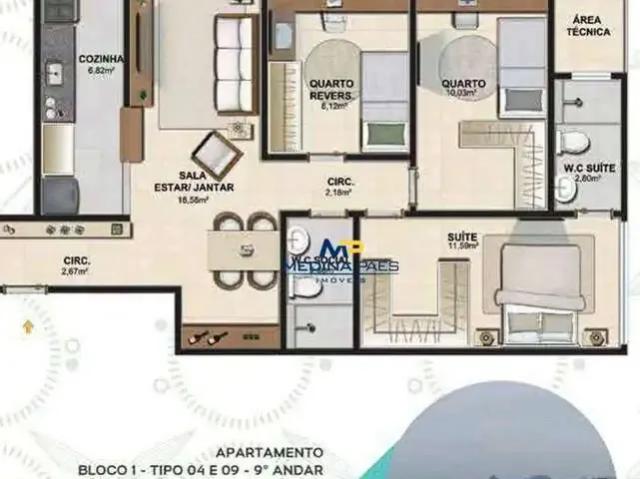 Apartamento para Venda em Niterói/RJ Largo da Batalha 3 Quartos