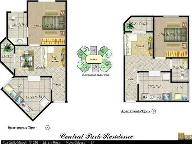 Apartamento para Venda em Nova Odessa/SP Jardim Santa Rosa 1 Quartos
