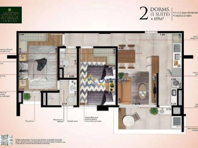 Apartamento para Venda em Atibaia/SP Jardim Alvinópolis 2 Quartos