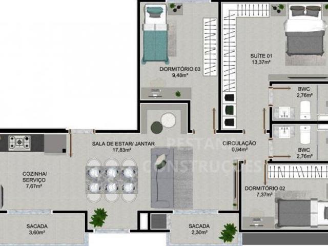 Apartamento para venda em Afonso Pena de 105.00m² com 2 Quartos, 1 Suite e 1 Garagem