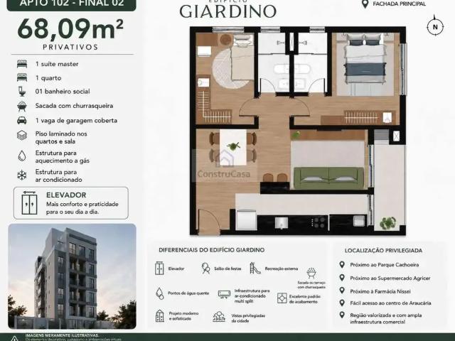 Apartamento para Venda em Araucária/PR Iguaçu 2 Quartos