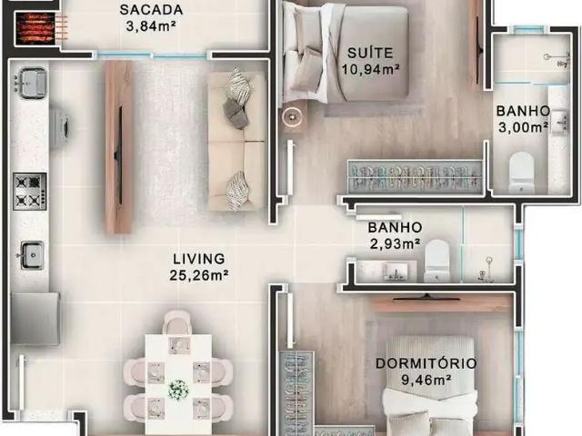 Apartamento para Venda em Balneário Camboriú/SC Municípios 2 Quartos