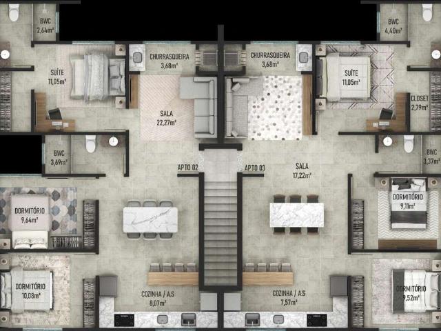 Apartamento para Venda em Balneário Piçarras/SC Centro 3 Quartos