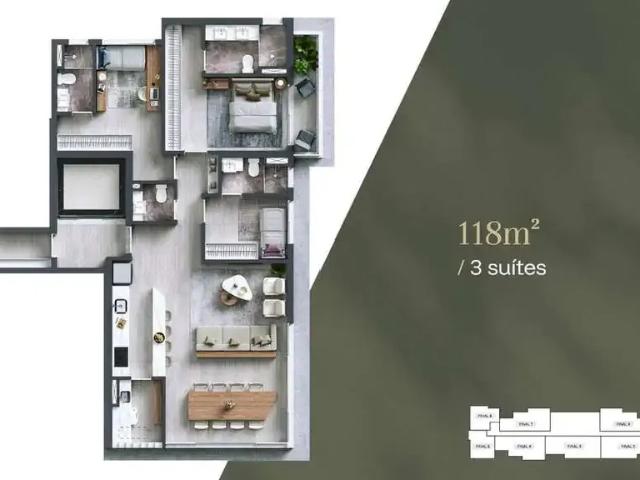 Apartamento para Venda em Barueri/SP Alphagran Alphaville 3 Quartos
