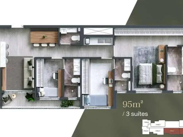 Apartamento para Venda em Barueri/SP Alphagran Alphaville 3 Quartos