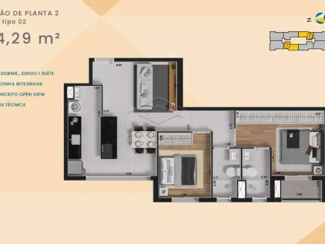 Apartamento para Venda em Bauru/SP Jardim Auri Verde 2 Quartos