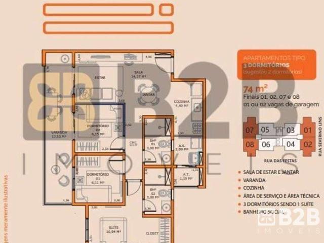 Apartamento para Venda em Bauru/SP Vila Aviação 3 Quartos