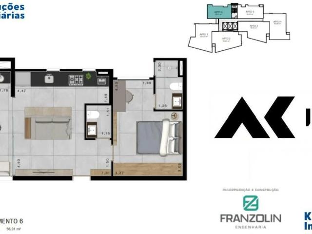 Apartamento para Venda em Bauru/SP Vila Aviação 1 Quartos