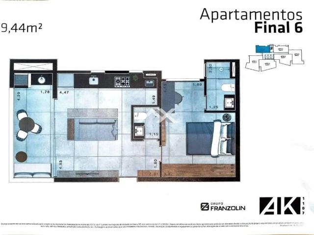 Apartamento para Venda em Bauru/SP Vila Aviação 1 Quartos