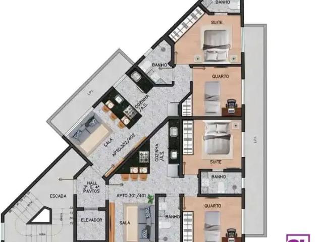Apartamento para Venda em Belo Horizonte/MG Funcionários 2 Quartos