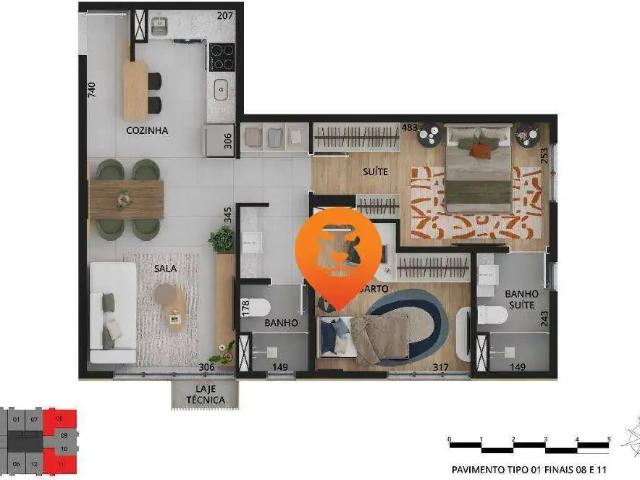 Apartamento para Venda em Belo Horizonte/MG Funcionários 2 Quartos