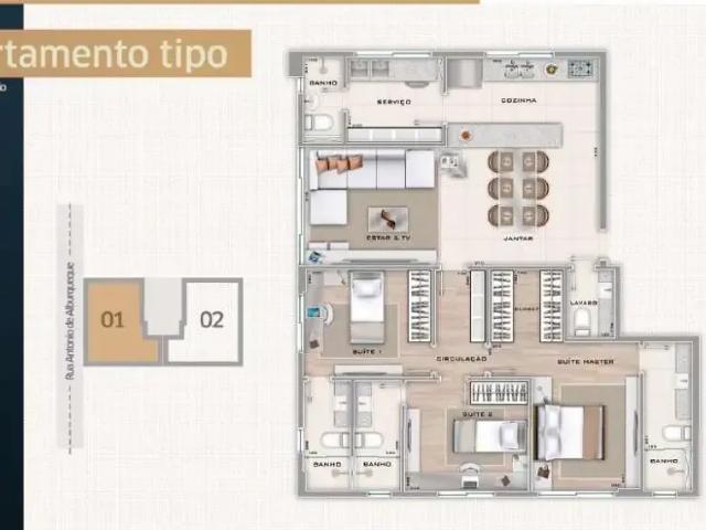 Apartamento para Venda em Belo Horizonte/MG Funcionários 3 Quartos