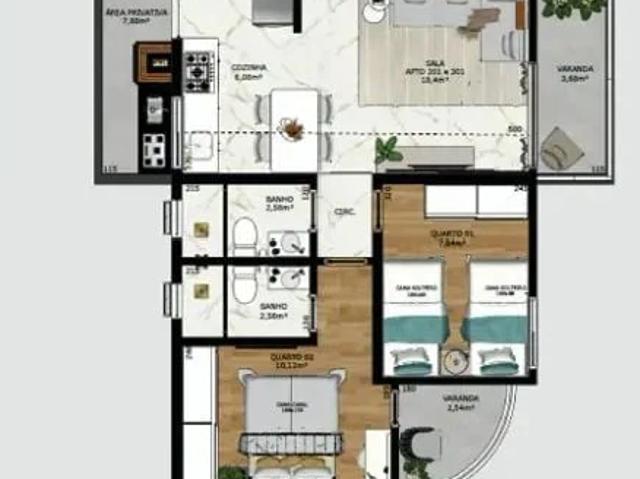 Apartamento para Venda em Belo Horizonte/MG Itapoã 2 Quartos
