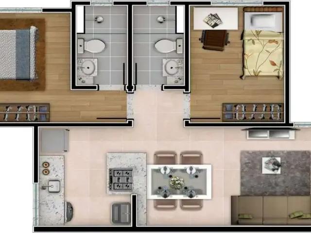 Apartamento para Venda em Belo Horizonte/MG Santa Rosa 2 Quartos