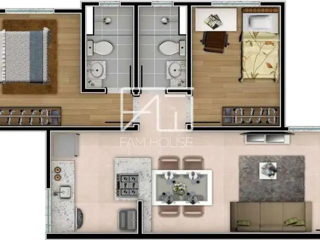 Apartamento para Venda em Belo Horizonte/MG Santa Rosa 2 Quartos