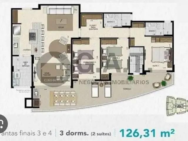 Apartamento para Venda em Bertioga/SP Riviera de São Lourenço 3 Quartos