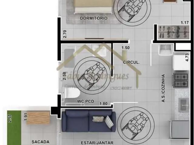 Apartamento para Venda em Blumenau/SC Itoupava Central 1 Quartos