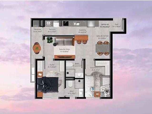 Apartamento para Venda em Blumenau/SC Itoupava Norte 2 Quartos