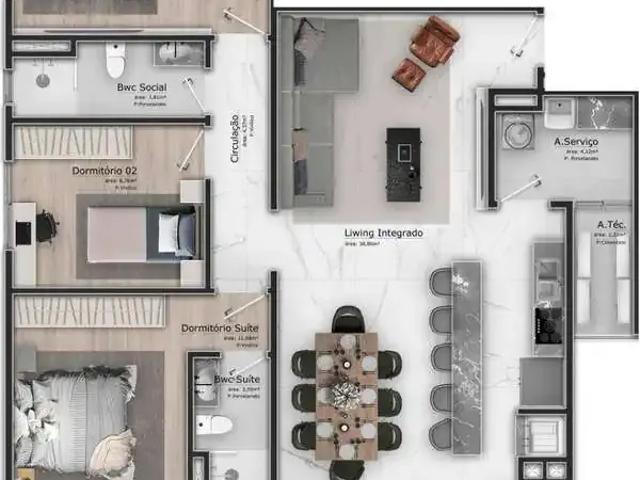 Apartamento para Venda em Blumenau/SC Vorstadt 3 Quartos