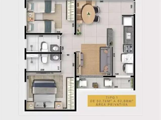 Apartamento para Venda em Cuiabá/MT Jardim Ubirajara 2 Quartos