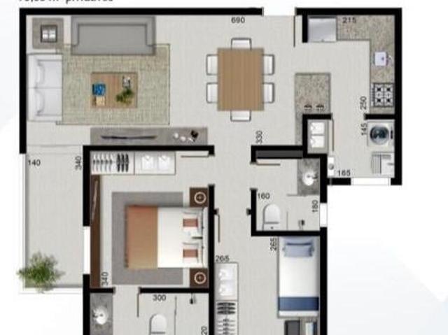 Apartamento para Venda em Curitiba, Cristo Rei, 2 dormitórios, 1 suíte, 2 banheiros, 1 vaga