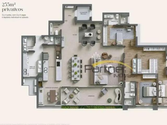 Apartamento para Venda em Curitiba/PR Cabral 3 Quartos