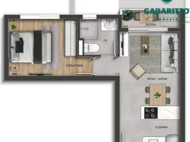 Apartamento para Venda em Curitiba/PR Centro Cívico 2 Quartos