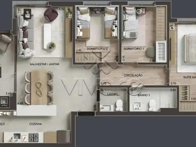 Apartamento para Venda em Curitiba/PR Centro Cívico 3 Quartos