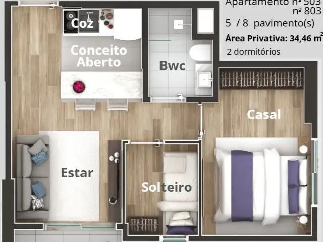 Apartamento para Venda em Curitiba/PR Centro 2 Quartos