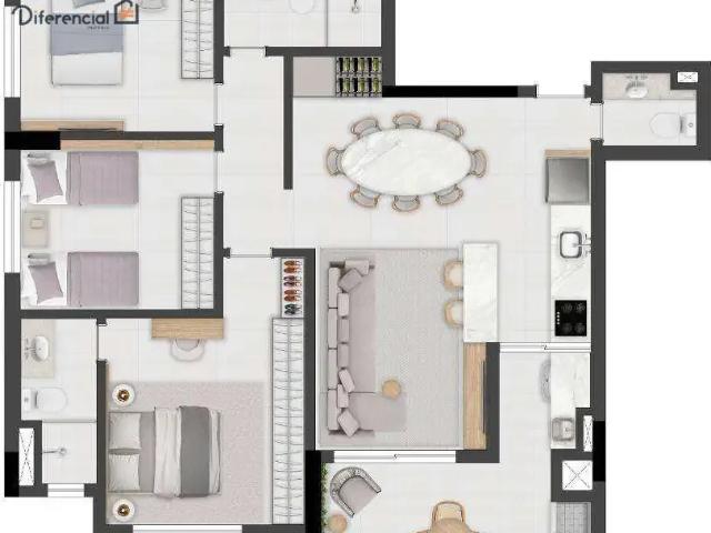 Apartamento para Venda em Curitiba/PR Água Verde 3 Quartos