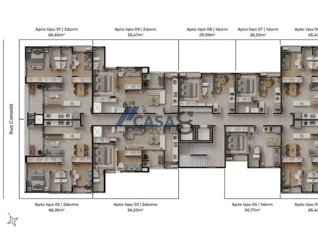 Apartamento para Venda em Curitiba/PR Bacacheri 2 Quartos