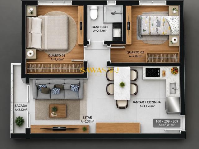 Apartamento para Venda em Curitiba/PR Guabirotuba 2 Quartos