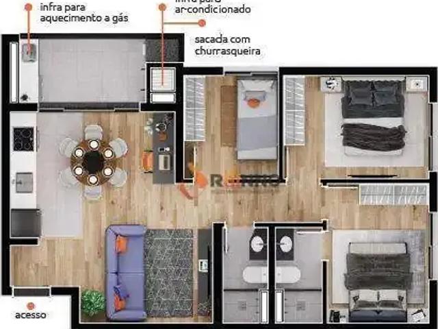 Apartamento para Venda em Curitiba/PR Novo Mundo 3 Quartos