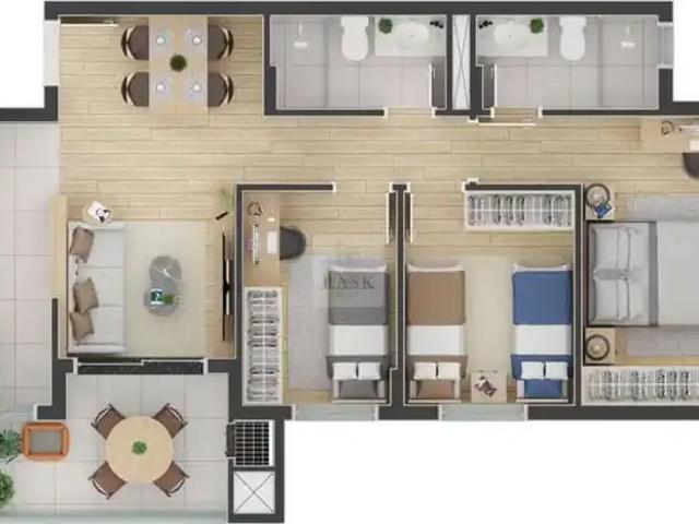 Apartamento para Venda em Curitiba/PR Portão 3 Quartos