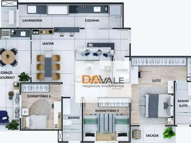 Apartamento para Venda em Caçapava/SP Centro 3 Quartos