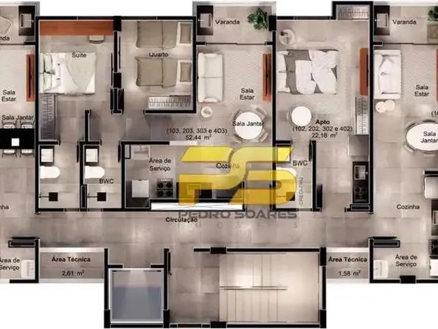 Apartamento para Venda em Cabedelo/PB Intermares 2 Quartos