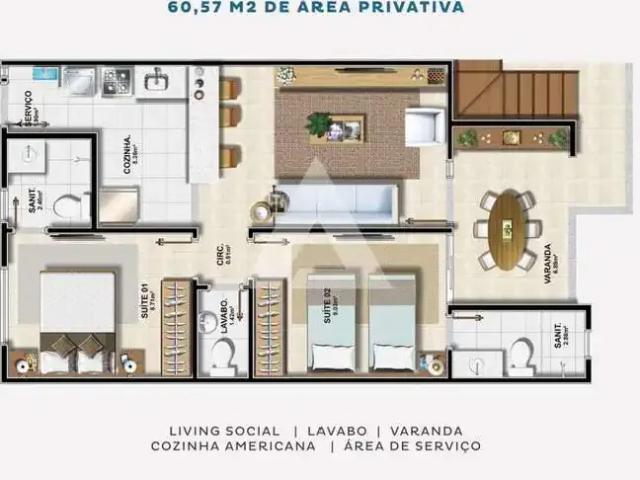 Apartamento para Venda em Camaçari/BA Itacimirim 2 Quartos