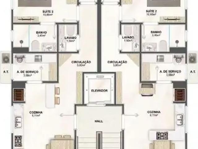 Apartamento para Venda em Camboriú/SC Areias 2 Quartos