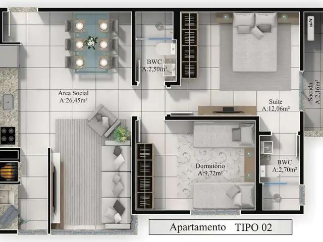 Apartamento para Venda em Camboriú/SC Tabuleiro Monte Alegre 2 Quartos