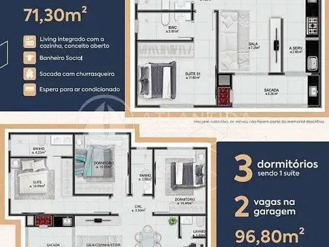 Apartamento para Venda em Camboriú/SC Tabuleiro 3 Quartos