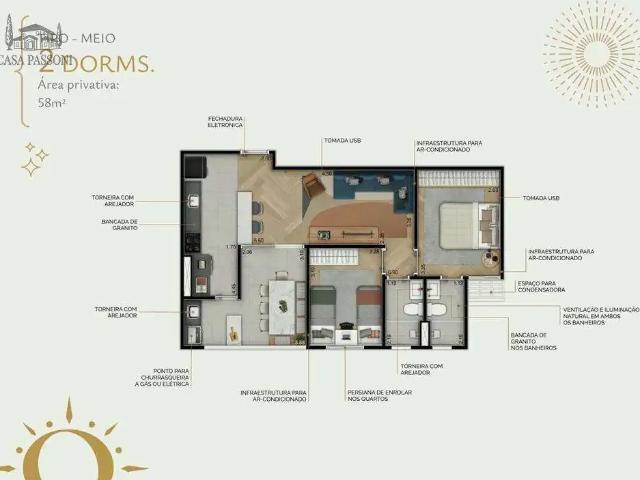 Apartamento para Venda em Campinas/SP Loteamento Residencial Vila Bella Dom Pedro 2 Quartos