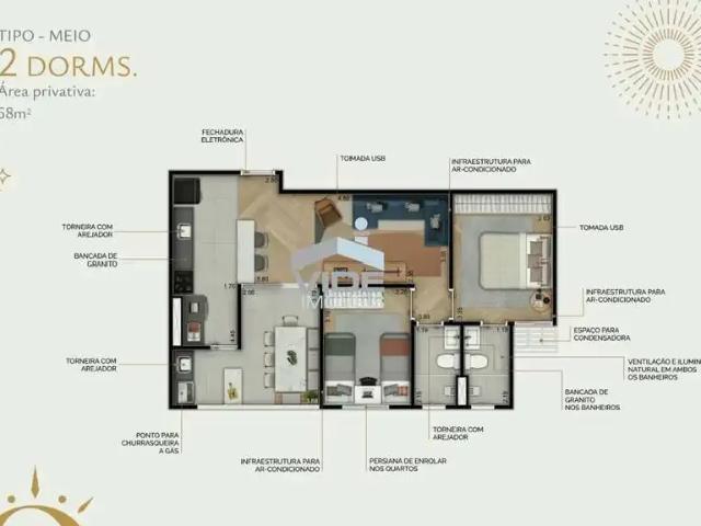 Apartamento para Venda em Campinas/SP Loteamento Residencial Vila Bella 2 Quartos