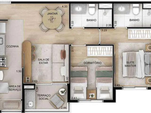 Apartamento para Venda em Campinas/SP Parque Rural Fazenda Santa Cândida 2 Quartos