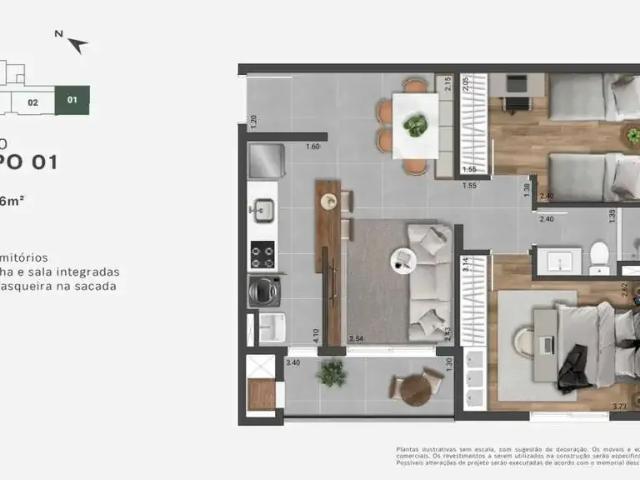 Apartamento para Venda em Canoas/RS Fátima 2 Quartos