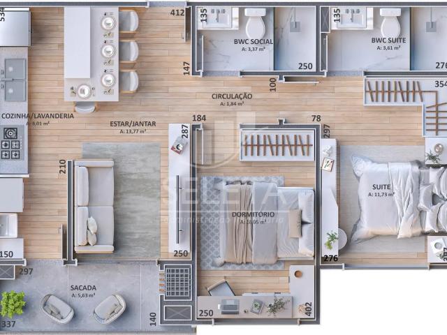 Apartamento para Venda em Cascavel/PR Centro 1 Quartos